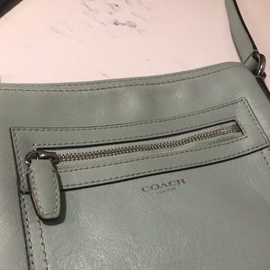 Beautiful teal Coach messanger pullover bag